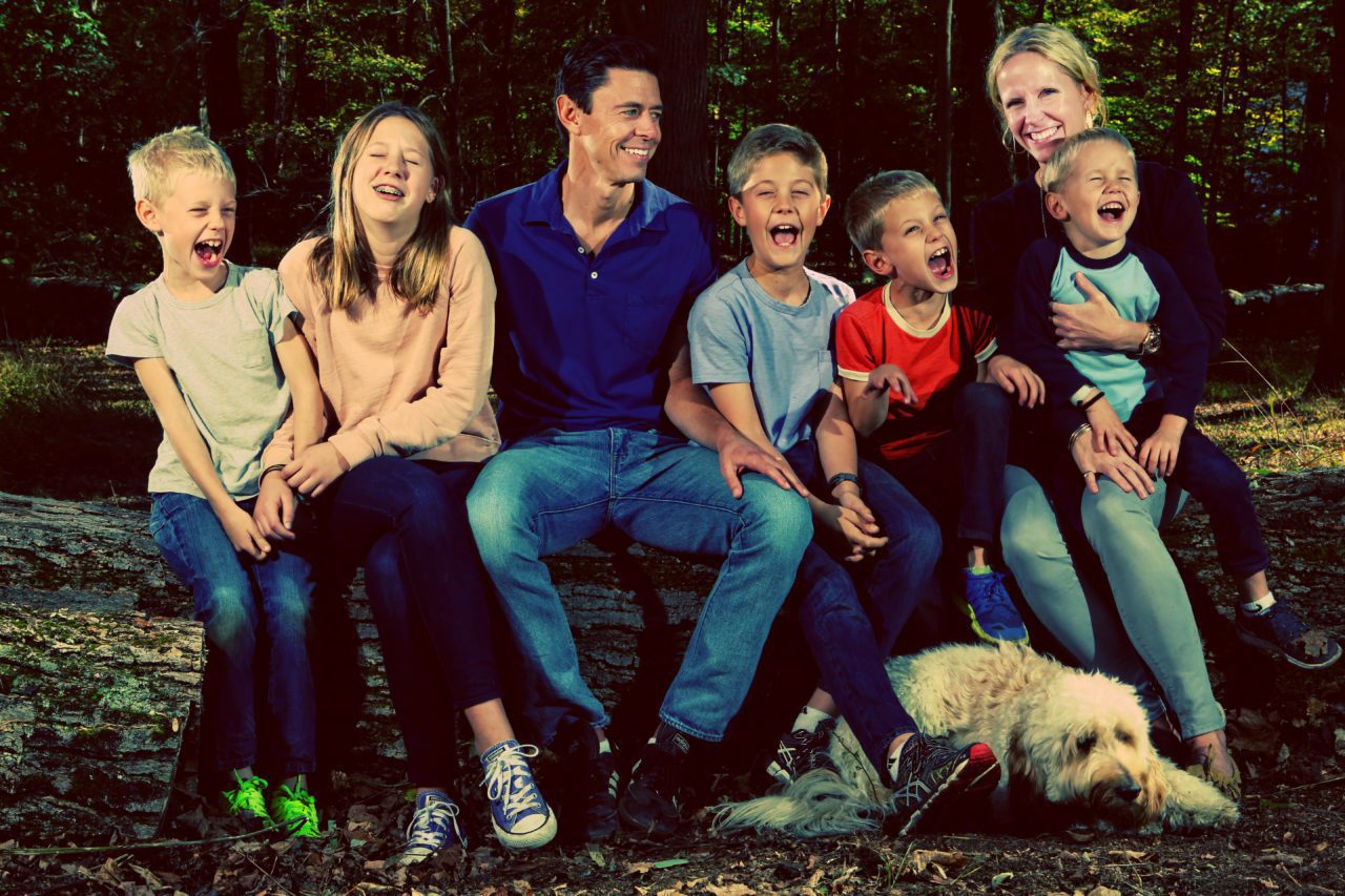 family portrait with pet